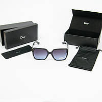 Женские брендовые солнцезащитные очки DIOR + футляр (арт. 8699) Черный градиент