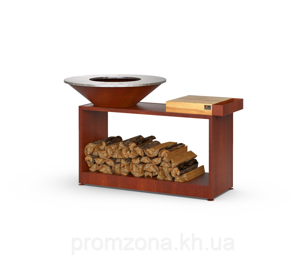 Гриль-барбекю з відкритою тумбою HOLLA GRILL Rust Wide Open