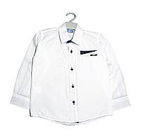 Сорочка юніор біла вставка на кишені (від 10 до 13 років) - арт.1454901215