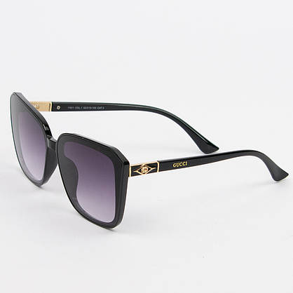 Жіночі брендові сонцезахисні окуляри GUCCI (арт. 11611) чорні, фото 3