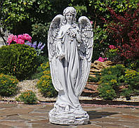 Садовая фигура Ангел с розой 76х31х28 см. ССП12008 Серый