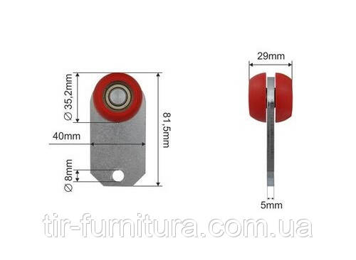Ролик стійки Ø35,2x29x81,5 KOGEL, фото 1