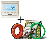 Нагрівальний кабель Volterm 0,75 1,0 м2 140 Вт 7,5 м HR18 140 з програмованим терморегулятором Е51