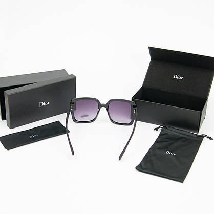 Жіночі брендові сонцезахисні окуляри DIOR + футляр (арт. 11310) чорні, фото 6