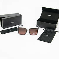 Женские брендовые солнцезащитные очки DIOR + футляр (арт. 11310) серые