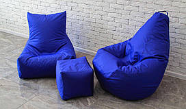 Набір безкаркасних крісло мішків XL (крісло мішок, диван, пуф), синій