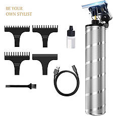 Тример для окантовки і стрижки бороди HairTrimmer Cordless Skeleton, Silver (HT7870S), фото 3