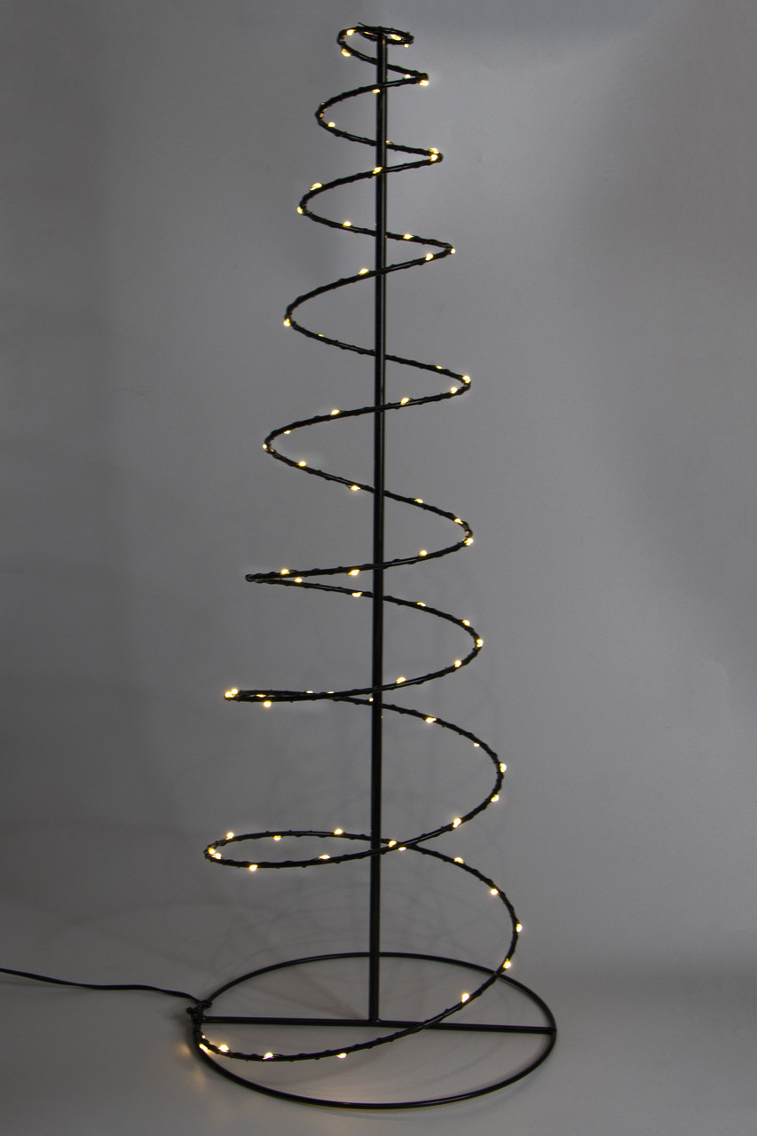 LED декорація Ялинка, 60 х22 х22 см, 80л, чорний, теплий білий, метал, IP44 (141042), фото 1