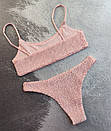 Купальник жіночий рожевий жатка, фото 2