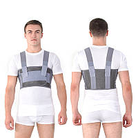 Бандаж чоловічий для фіксації грудної клітки пористий сірий арт. 155-Ч сірий Торос-Груп (Toros-Group)
