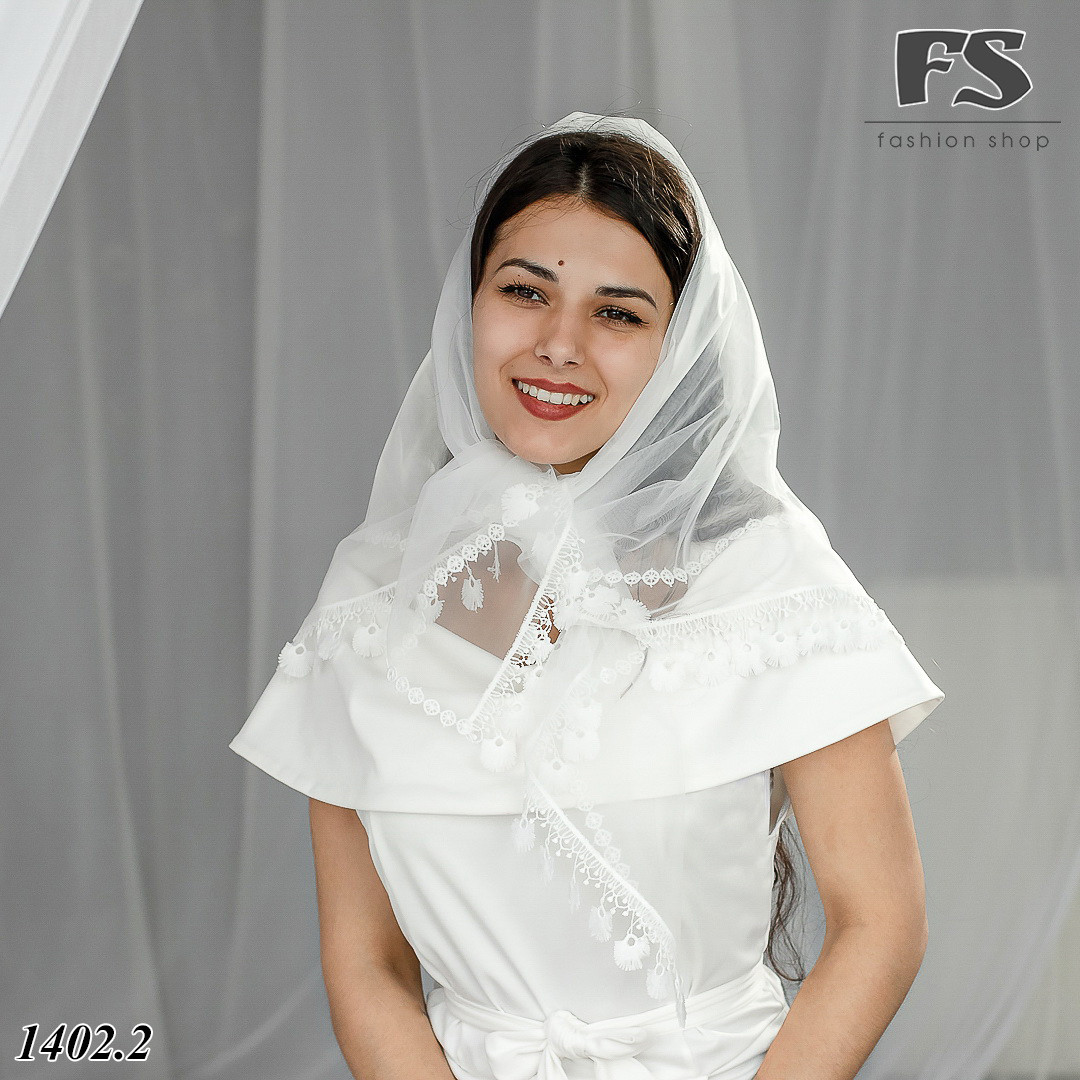 Стильна хустка на весілля, на хрещення, у храм Таміла