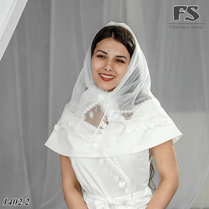 Стильна хустка на весілля, на хрещення, у храм Таміла, фото 1