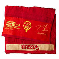Полотенце для настольного тенниса DHS AT-05 Ding Ning, Полотенце для пинг понга, Теннисное красное полотенце