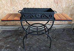 Мангал кований зі столиками і знімною жаровнею GoodsMetall М34