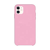 Силиконовый чехол Silicone Case Pink розовый для iPhone 11 открытый низ