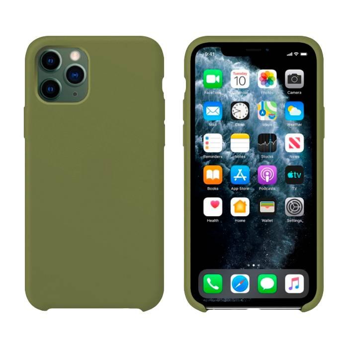 Силіконовий чохол Silicone Case Virid хакі для iPhone 11 Pro відкритий низ