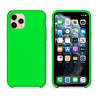 Силиконовый чехол Silicone Case Lime Green лаймово зеленый для iPhone 11 Pro открытый низ