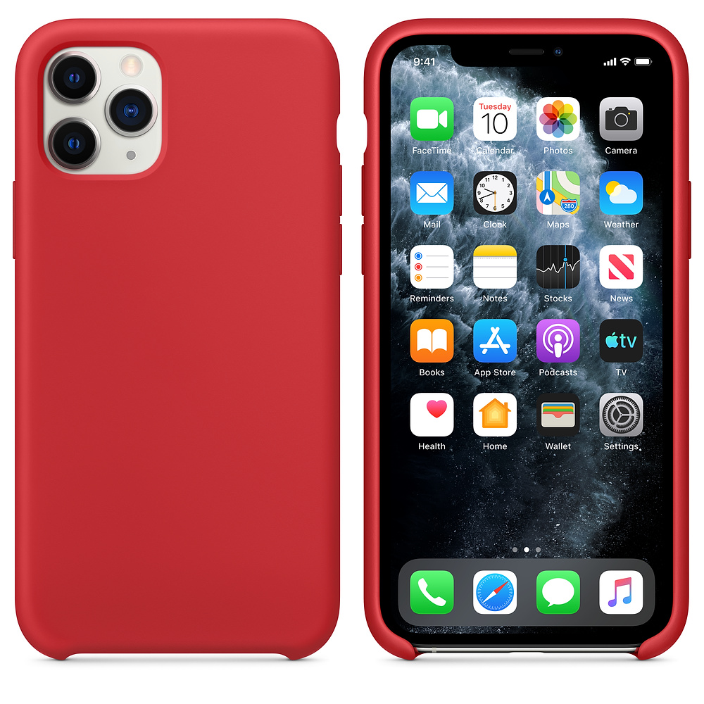 Силіконовий чохол Silicone Case Red для iPhone 11 Pro відкритий низ