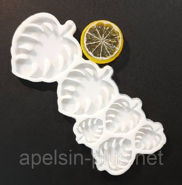 Форма для льодяників на паличці шоколаду та мастики Листя Монстери, фото 1