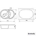 Мийка кухонна гранітна Minola MOG 1160-78 Арктик, фото 2