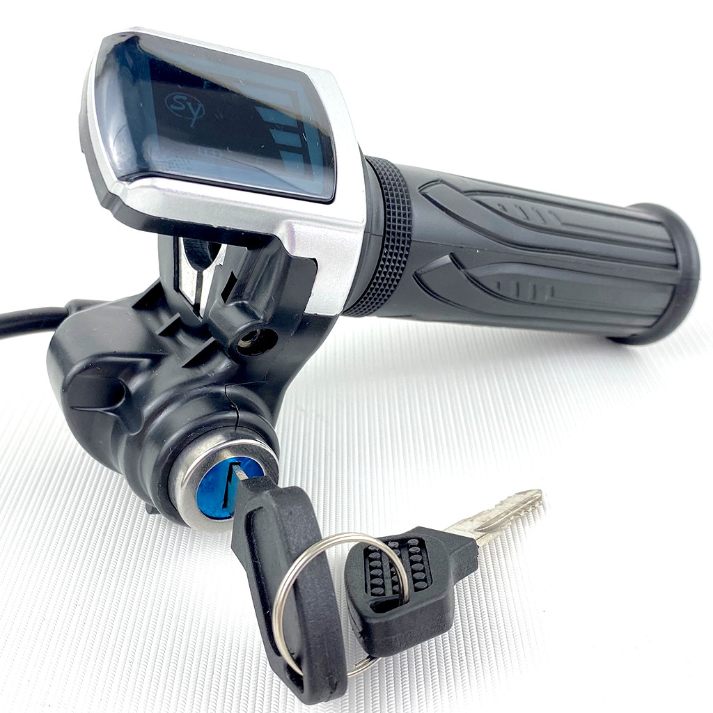 Ручка газу 60V з дисплеєм і замком запалювання, для електроквадроциклу, електровелосипеда., фото 1