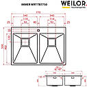 Кухона мийка з нержавіючої сталі (марки 304) WEILOR IMMER WRT TB7750, фото 2
