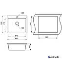 Мийка кухонна гранітна Minola MPG 1060-60 Класік, фото 2