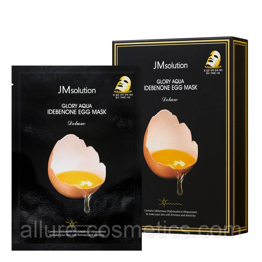 Висвітлююча яєчна тканинна маска JMsolution Glory Aqua Idebenone Egg Mask