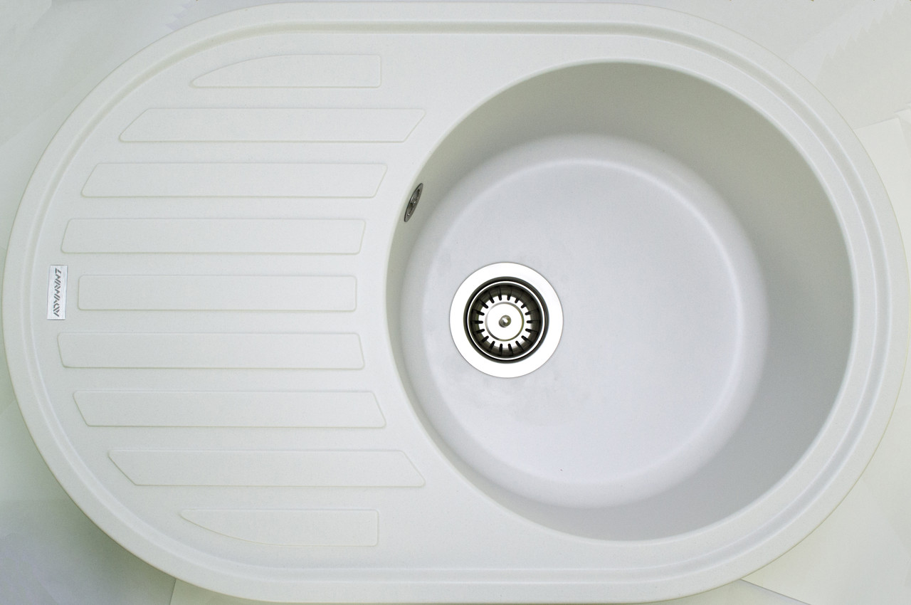 Гранітна плита, мийка Adamant ELLIPSIS БІЛИЙ-01, фото 1