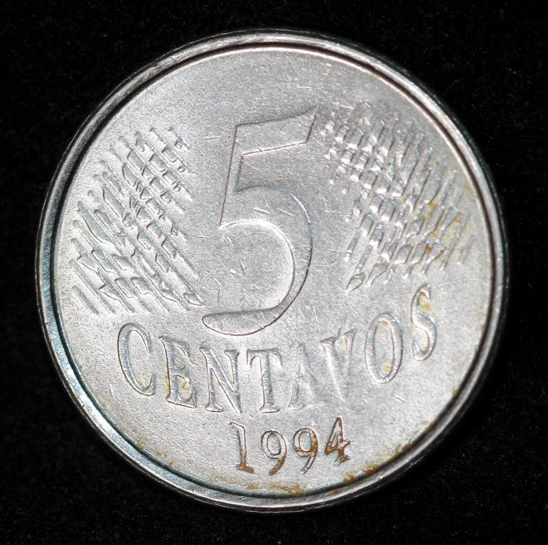 Монета Бразилії 5 сертаво 1994-96 рр.
