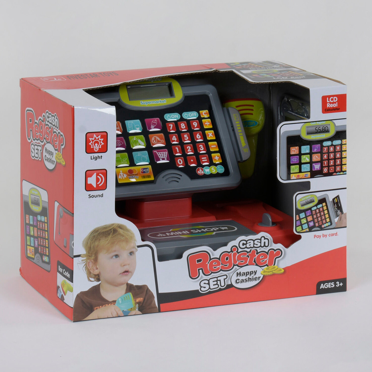 Дитячий ігровий набір касовий апарат зі звуком світловими ефектами 35558 B