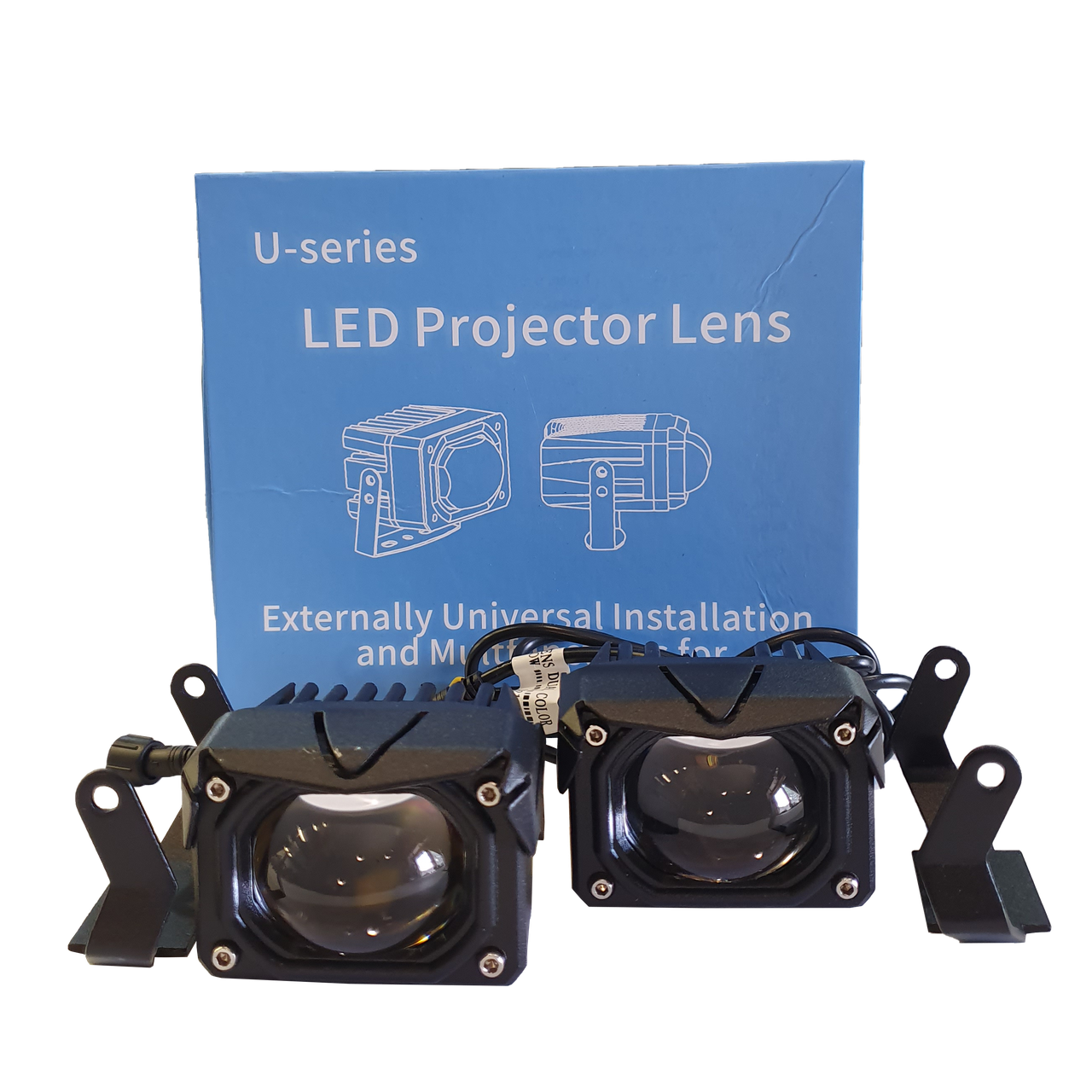 Фара LED прожектор Комплект 2 шт. + Кріплення 52W = 26W x 2 Далекий - білий. Близький - жовтий. 9-32V