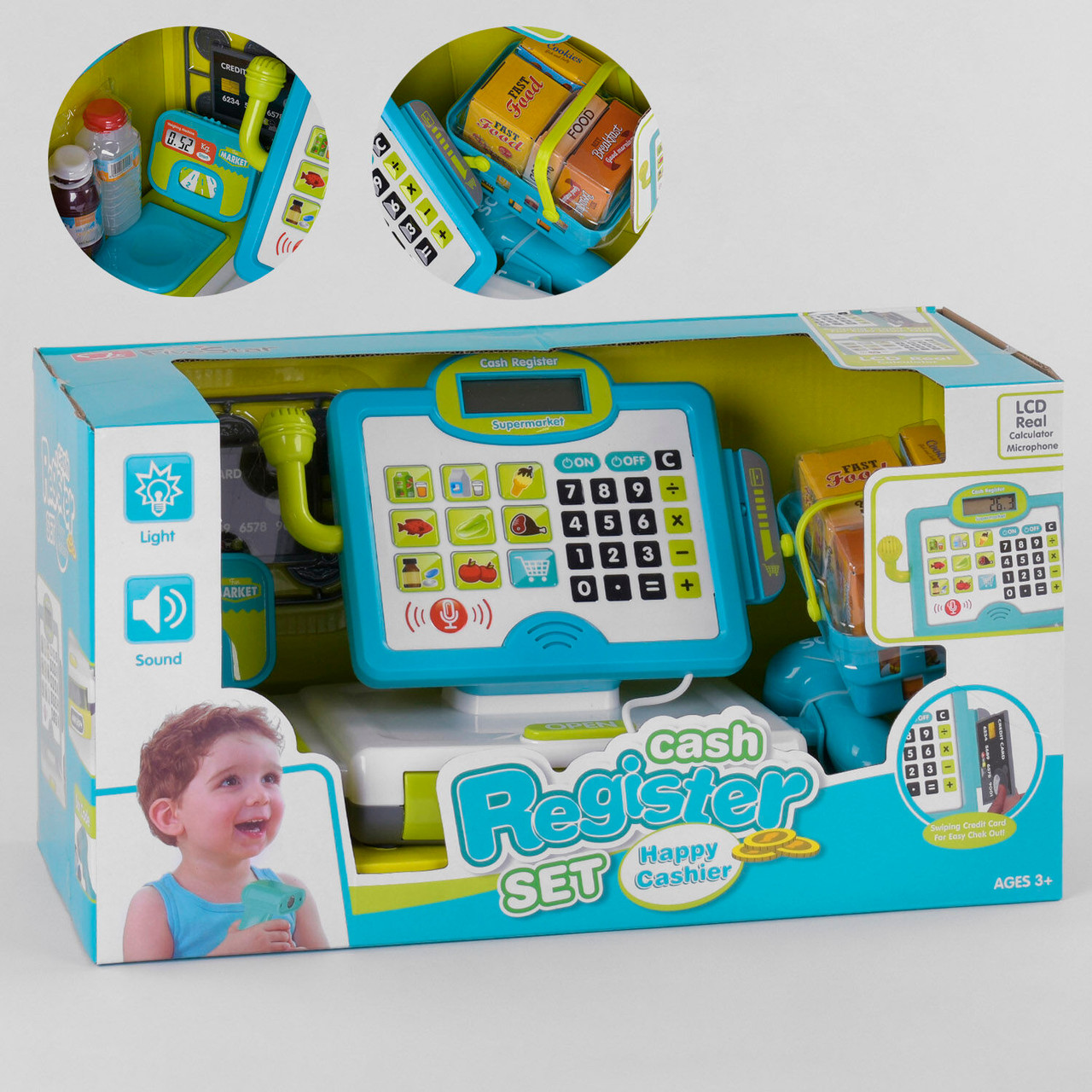 Дитячий ігровий набір касовий апарат зі звуком світловими ефектами 35578 A