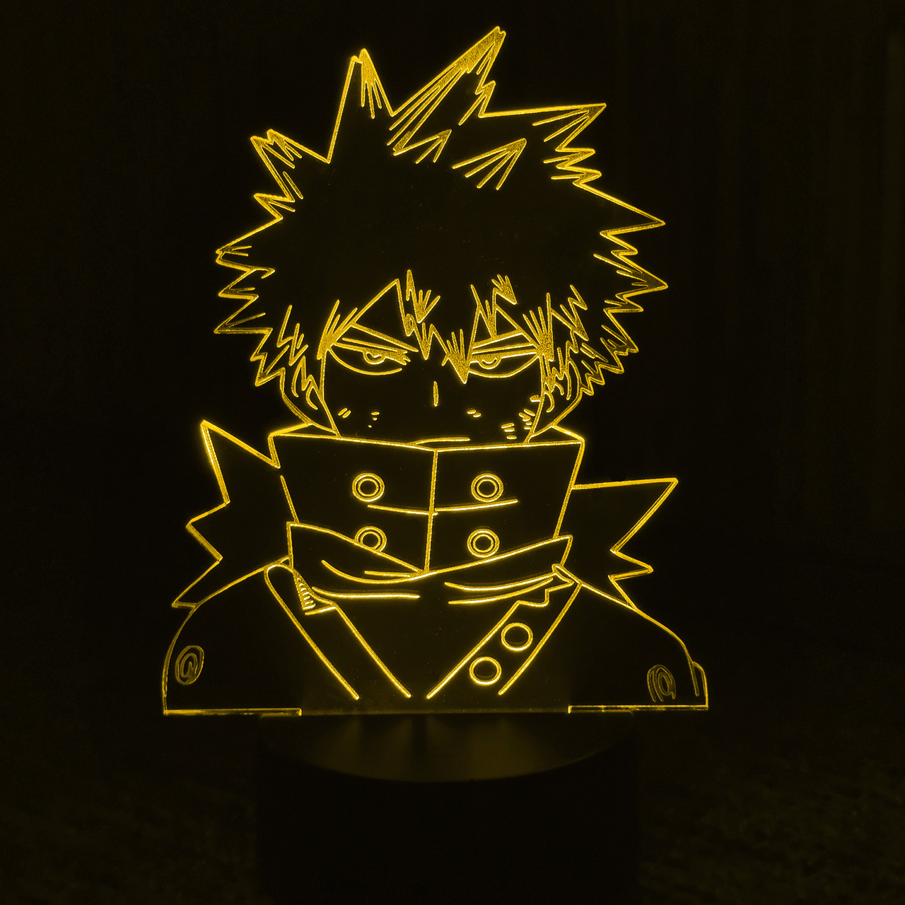 Акриловий світильник-нічник Кацукі Бакуго (Katsuki Bakugou) жовтий tty-n000588