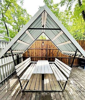 Металева альтанка 2 на 2 м, розбірна (на 8 осіб) "Дачна"