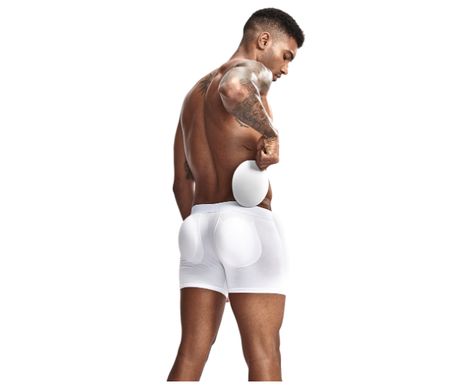 Чоловічі труси-боксери push up пушап для збільшення сідниць білі, фото 1
