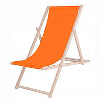 Шезлонг (крісло-лежак дерев'яний для пляжу, тераси і саду Springos DC0001 OR, фото 1