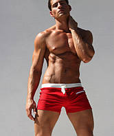 Плавки шорты мужские для бассейна красного цвета АQUX