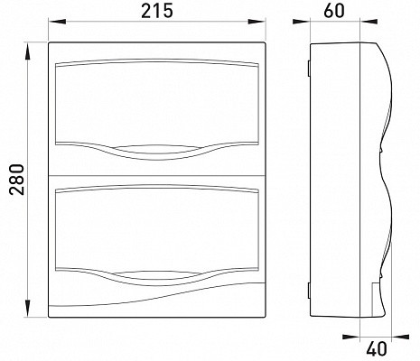 Пластиковий 16 модулів корпус, навісний