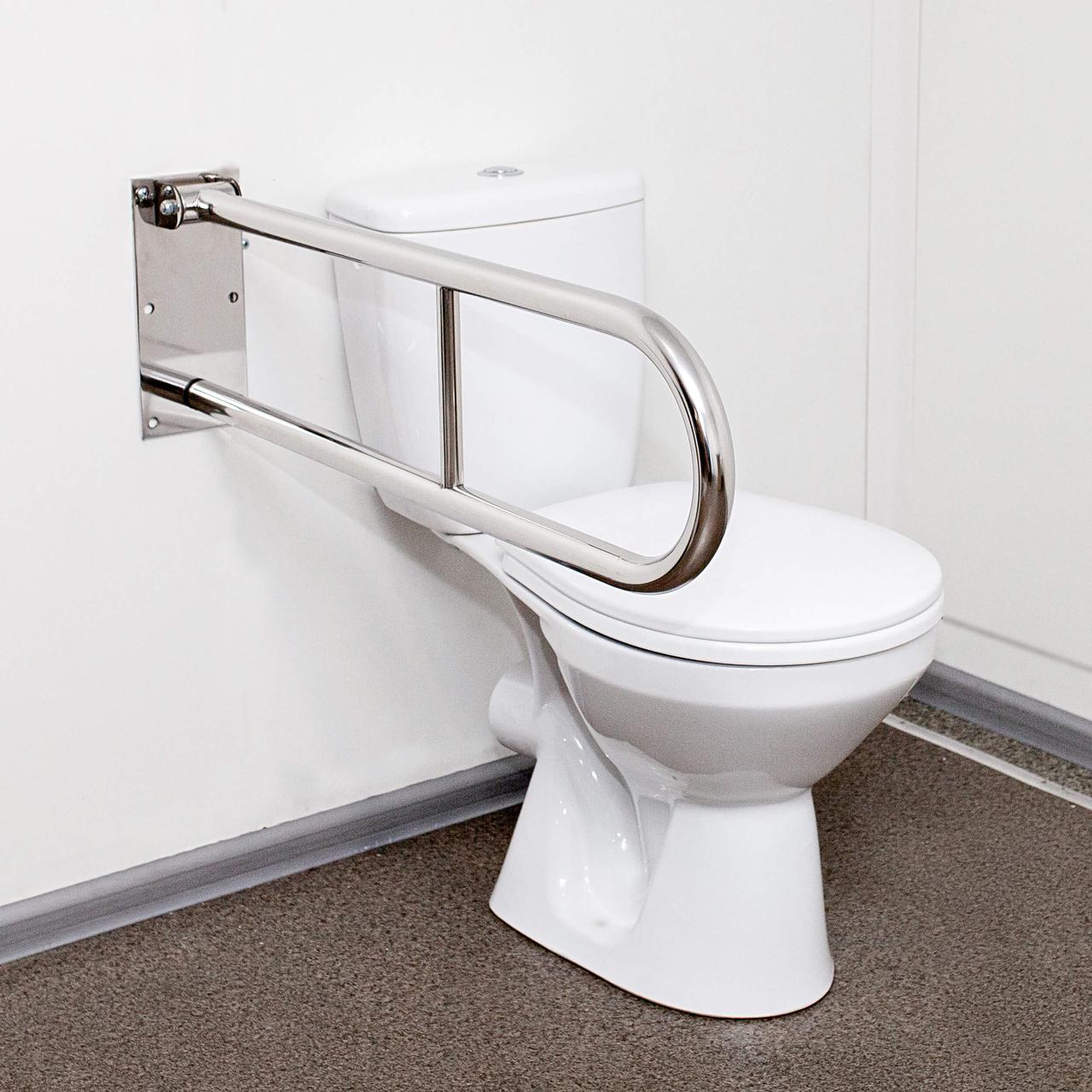 Поручень для інвалідів відкидної, ручка ∅32 мм, нержавіюча сталь.