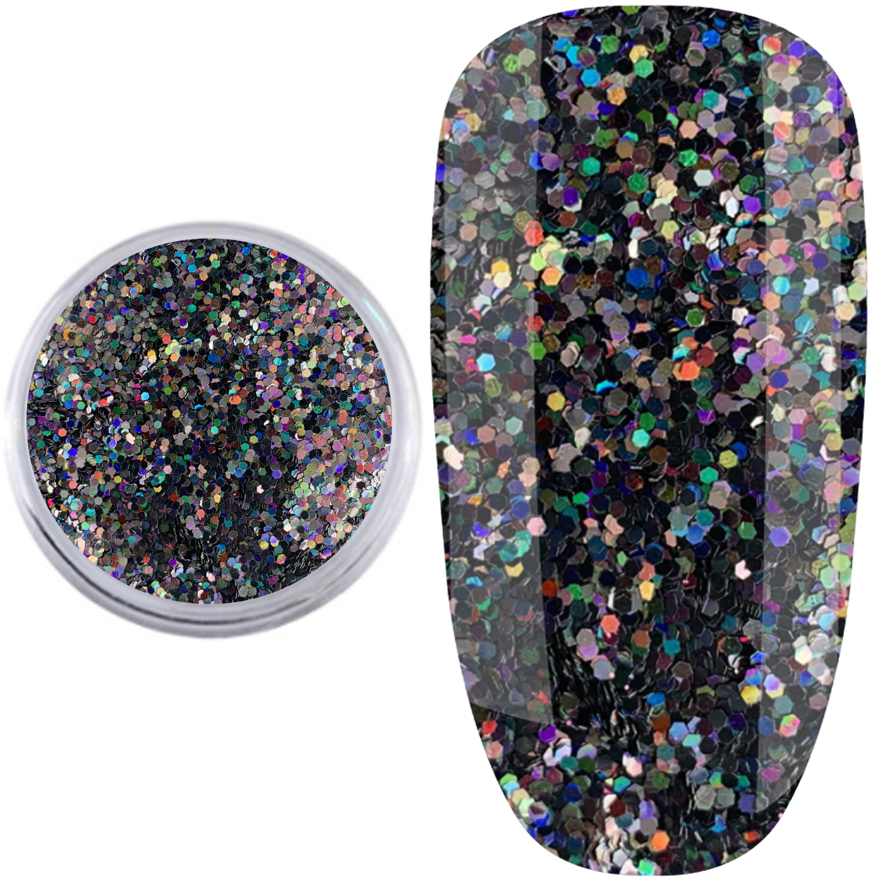 Слюда для декору M-06, чорна голограма