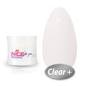 Гель для нарощування нігтів Nice Clear+ (Прозорий середньощільний), 5 г