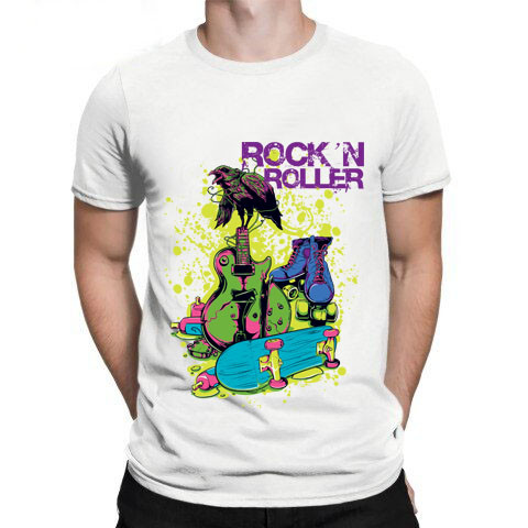 Стильна чоловіча футболка з принтом "Rock'n ' roller"