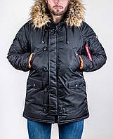 Зимняя мужская куртка аляска Olymp - N-3B, Classic Черная (100% Нейлон)