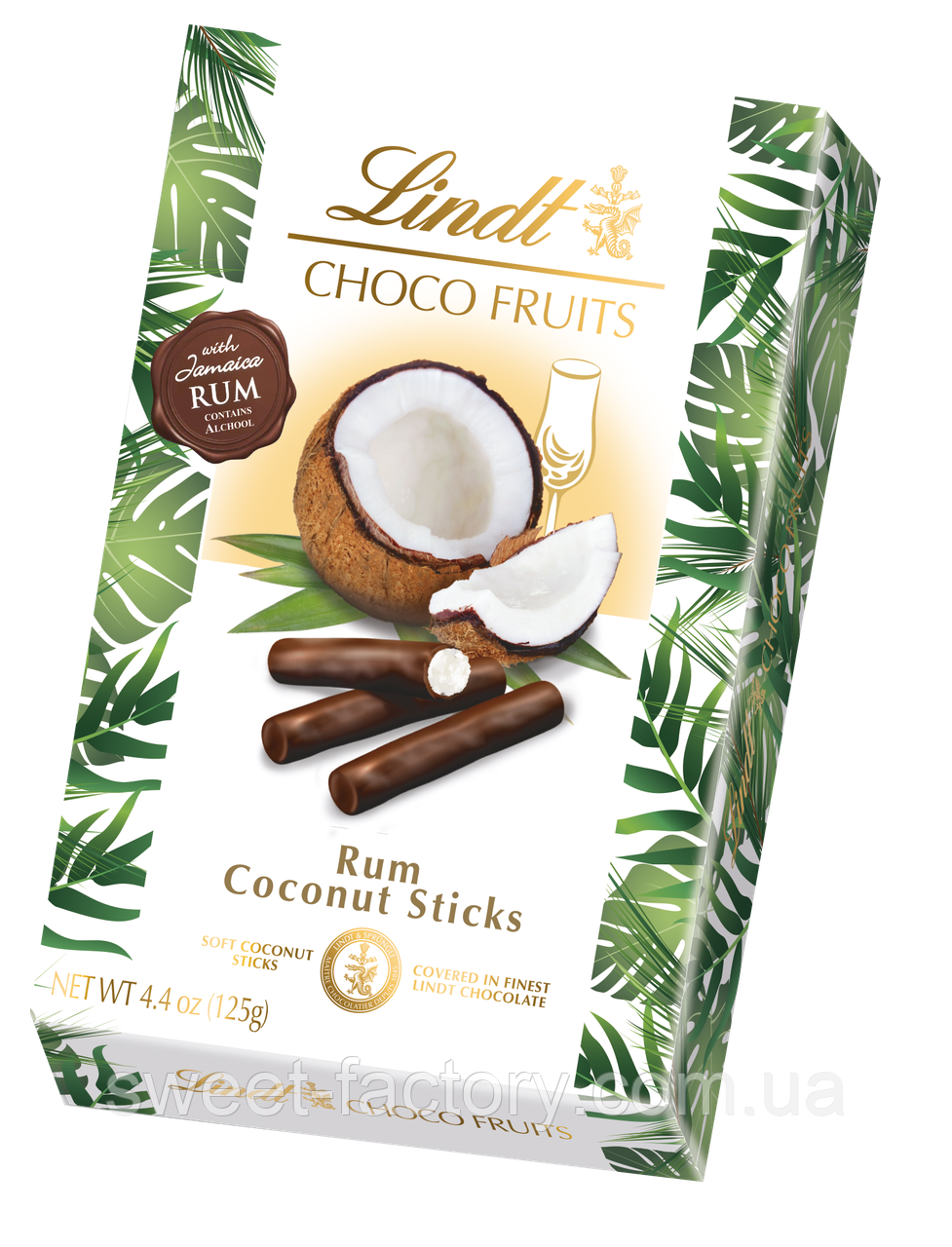 Цукерки Lindt Choco Fruit Coconut Sticks Rum 125g