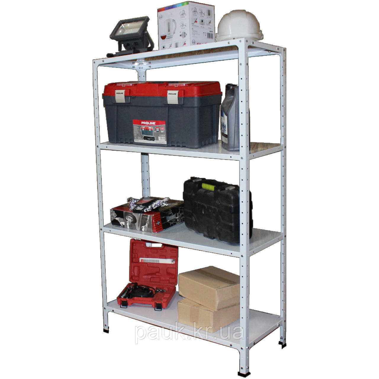 Стелаж металевий 1800х900х600 мм, 100 кг на полицю, 4 полки, посилений стелаж, фото 1