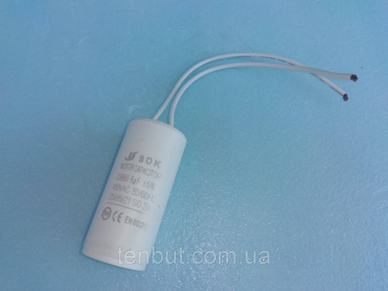 Конденсатор робочий CBB60 / 6 мкФ±5% / 450 В. / 50/60 Hz . Розмір 65Х30 мм.
