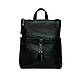 Рюкзак жіночий трансформер шкіряний 05 Чорний, фото 2