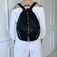 Жіночий шкіряний міський рюкзак трансформер Polina & Eiterou чорний, фото 2