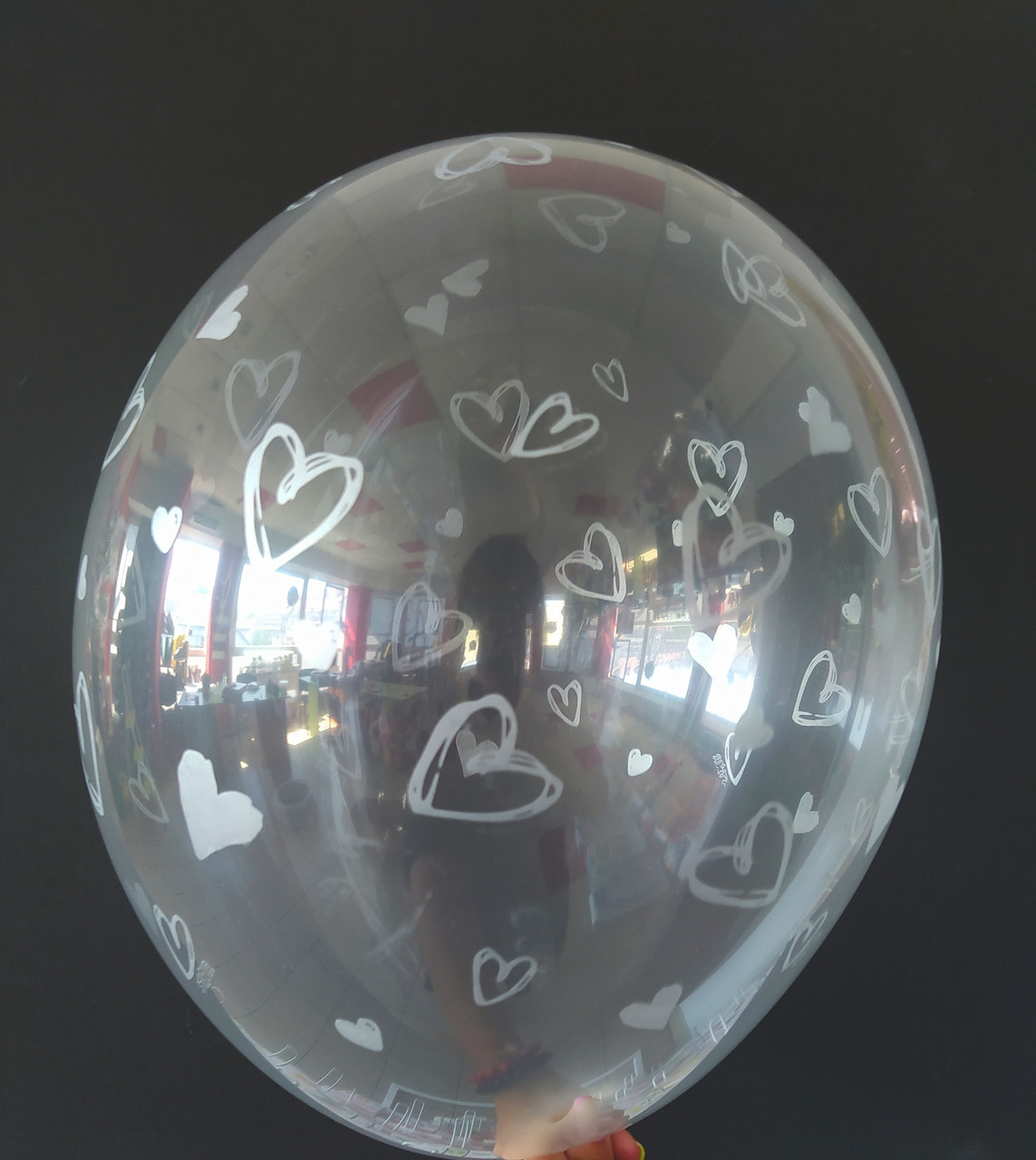 Латексна кулька з малюнком Серце срібний прозорий кристал 12" 30см Belbal ТМ" Star "